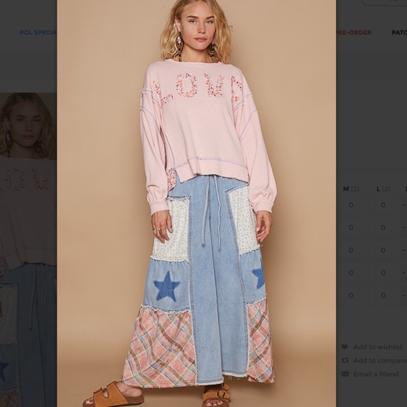 POL “ San Francisco “ Vintage Washed Knit Sweater with Love Patch SR30A - Picture 6 of 6